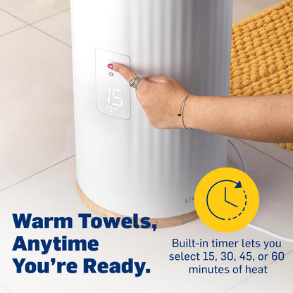 Live Fine Towel Warmer | Bucket Style Luxury Heater with LED Display, Adjustable Timer, Auto Shut-Off | Fits 40” x 70” Oversized Towel - Height 21.25 Inches and 12.9 Inches Wide