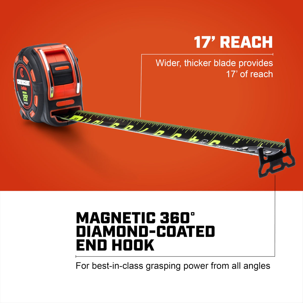 Crescent Lufkin 25 Ft. SHOCKFORCE NITE EYE Magnetic Tape Measure | LM1325B-02
