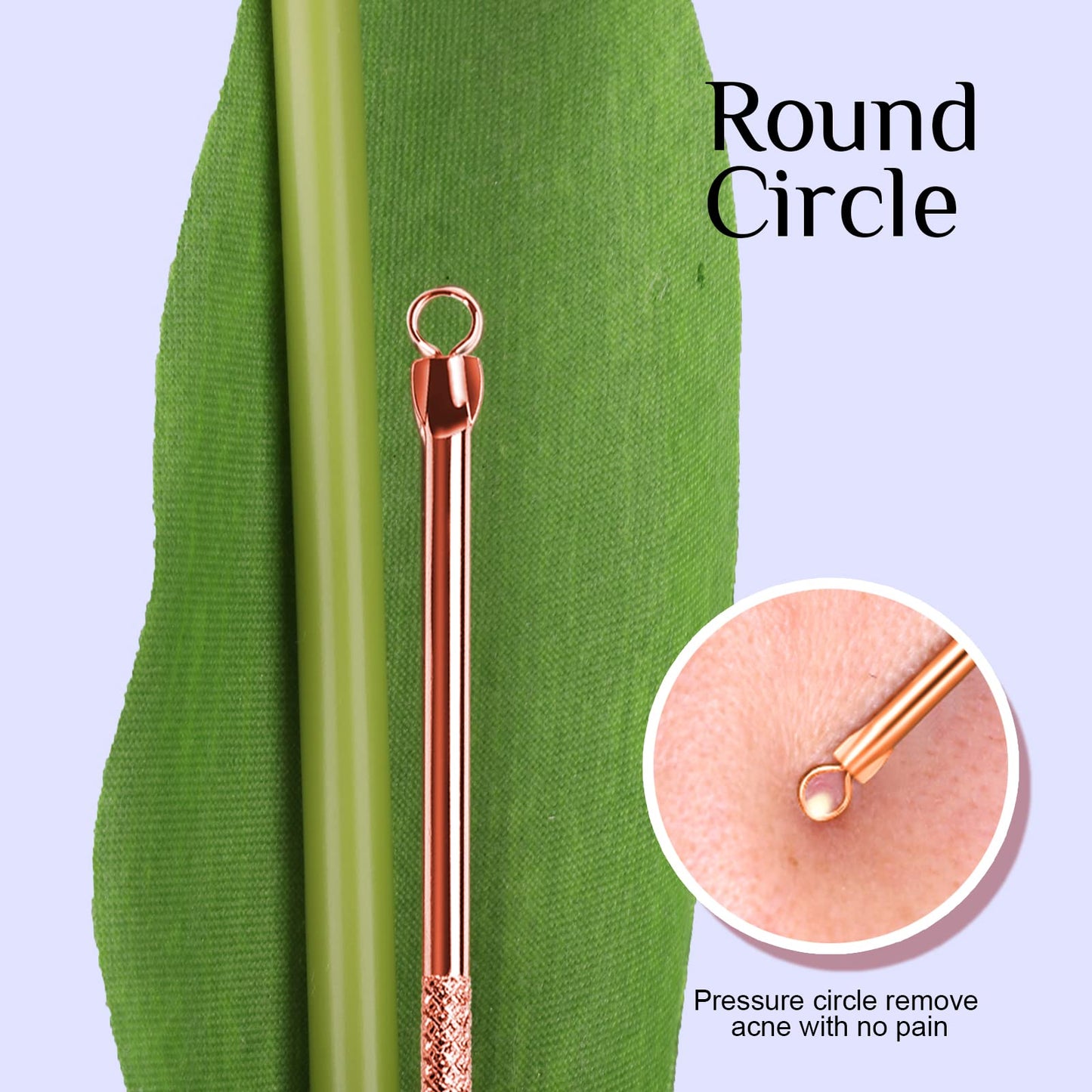 Teenitor Pimple Extractor Acne Treatment Tool Surgical Grade Blackhead Comedone Removal 2-in-1 Popper Tool for Face Nose Blackhead Extractor Tool Silver
