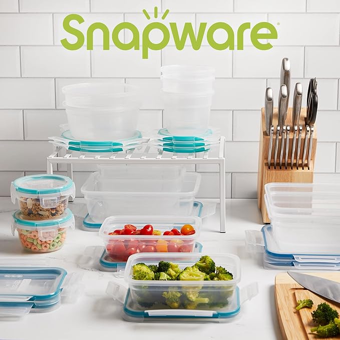 Snapware Total Solutions Plastic Food Storage Containers Set, Airtight &