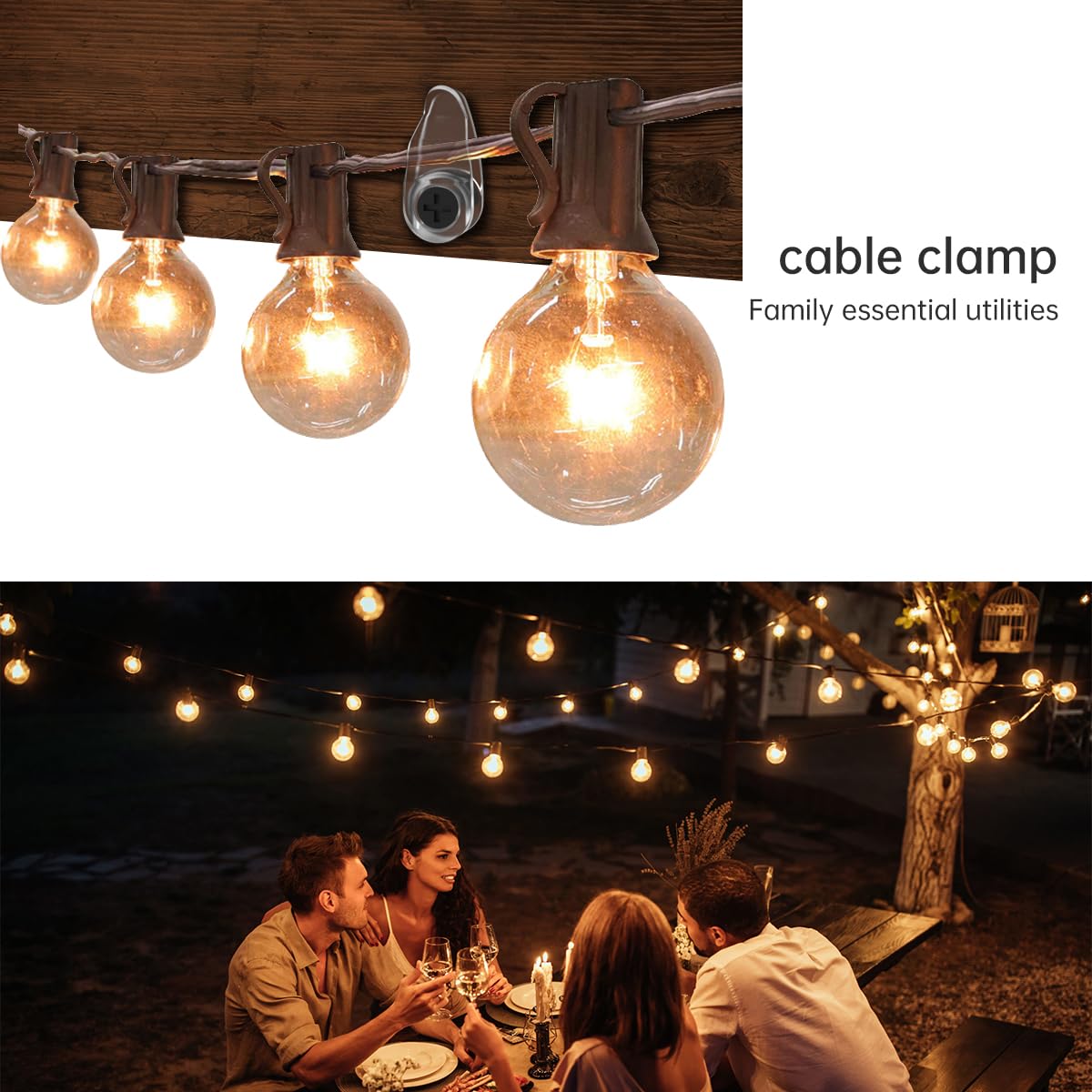 GEZIDEA String Light Hanger Hooks,Screw in Hooks for Hanging Christmas Light,Led Fairy Led Light Clips,50 Pack (Small-Clear)