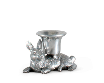 Arthur Court Aluminum Metal Easter Bunny Rabbit Candle Holder/Taper Candlestick - Perfect for Outdoor Table or Easter décor 2.25 inch Tall x 3.5 inch Wide