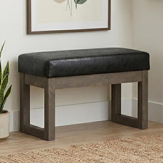 SIMPLIHOME Milltown Small Ottoman Bench