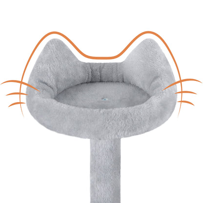 HOMIDEC Cat Tree,151cm Cat Tower for Indoor Kitty,Scratching Post Stable Activity Centre Climbing Tree with 2 Kitty Houses, Hammock, 4 Sisal Posts, Ladder, and Rest Place