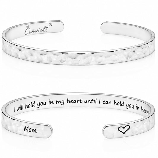 Carviell Bracelet Memorial Gifts for Loss of Mother, Sympathy Present for Loss of Mom, Miscarriage Gifts, Remembrance Bangle for Loss of Son, Bereavement Bangle Keepsake in Memory of Mom