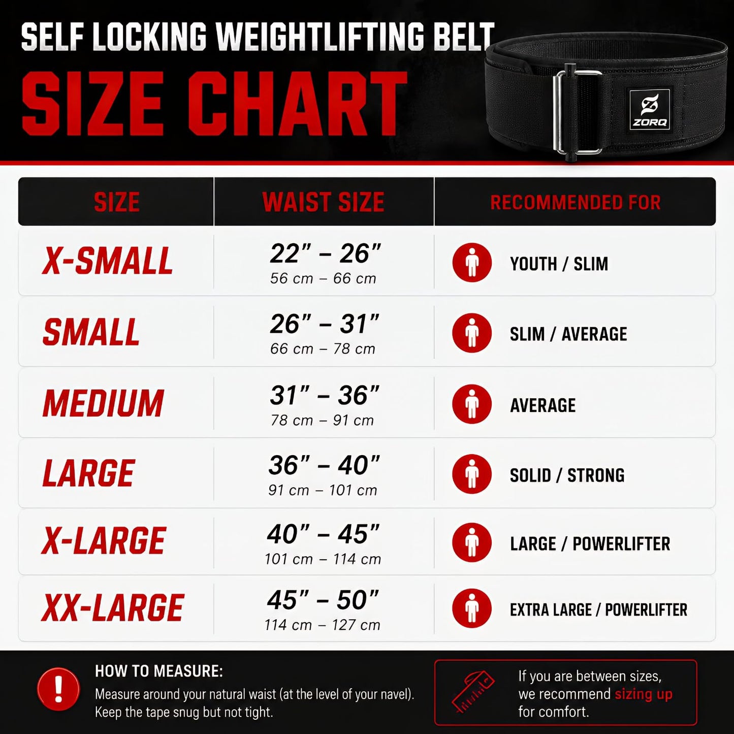 ZORQ Self-Locking Weight Lifting Belt - 4 Inch Wide Quick-Locking Gym Belt for Men & Women - Professional Weightlifting Belt for Olympic Lifting, CrossFit, Squats & Deadlifts - Back Support (Blue, Medium)