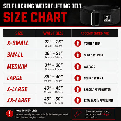 ZORQ Self-Locking Weight Lifting Belt - 4 Inch Wide Quick-Locking Gym Belt for Men & Women - Professional Weightlifting Belt for Olympic Lifting, CrossFit, Squats & Deadlifts - Back Support (Blue, Medium)