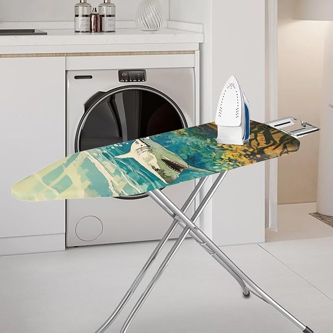 Sprowallow Shark Ironing Board Cover and Pad 15x54 Inch Stain Resistant Thick