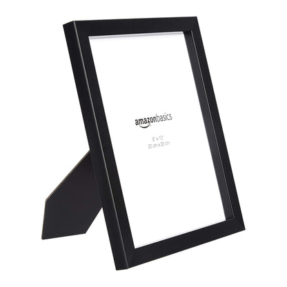 Amazon Basics Rectangular Photo Picture Frame, 8 x 10 in, Pack of 2, 11.22 x 9.21 inches, Black