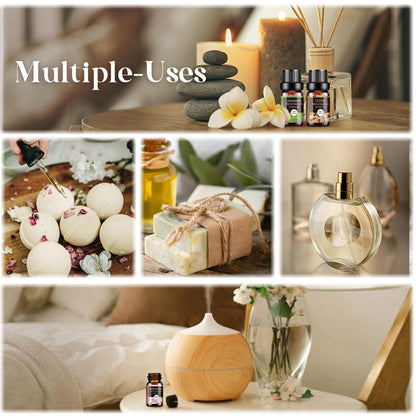 Essential Oils Set - 32x5ml Pure Aromatherapy Essential Oils Kit for Diffuser, Humidifier, Aromatherapy, Massage, Skin & Hair Care - Lavender, Tea Tree, Eucalyptus, Sandalwood, Peppermint, Rosemary