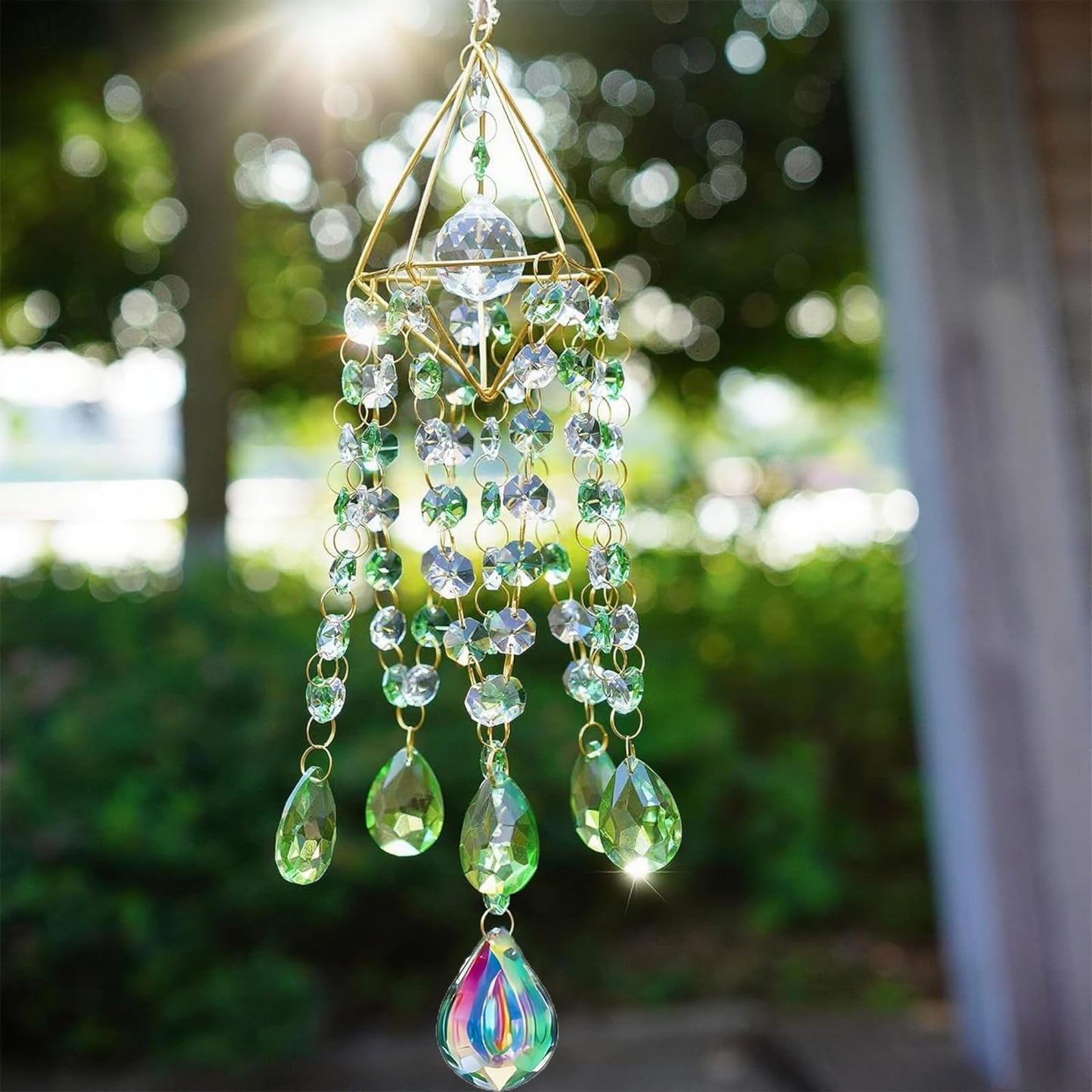 YummyCarrot Sun Catcher Crystals for Window Hanging, Rainbow Prism Sun Catcher with Crystal Prisms, Hanging Crystal Suncatchers Indoor Window Decor, Window Suncatcher Light Catcher