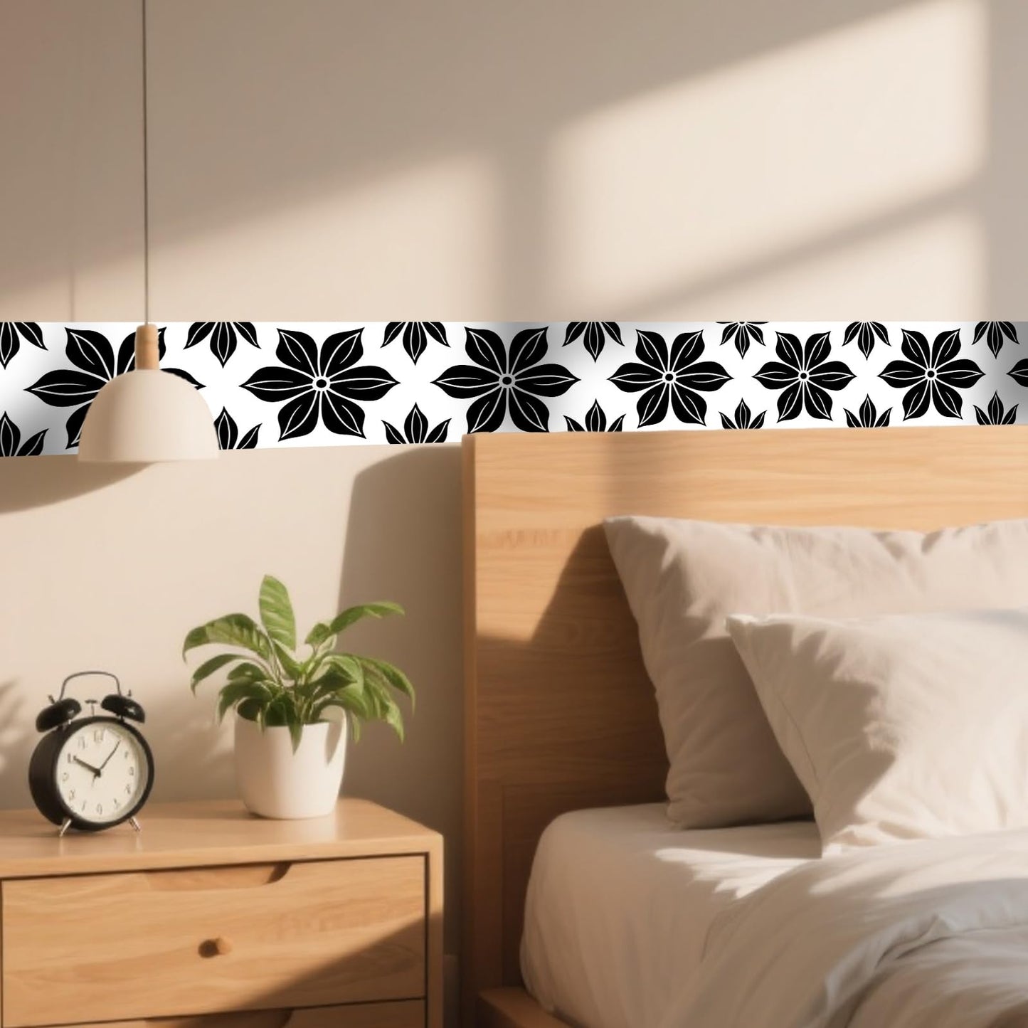 Nuxovilar Wallpaper Border Peel and Stick, Black & White Mosaic Pattern Self-Adhesive Wallpaper, PVC 3.94×16.4 Ft, Ideal for Bathroom, Accent Walls, Modern Decor