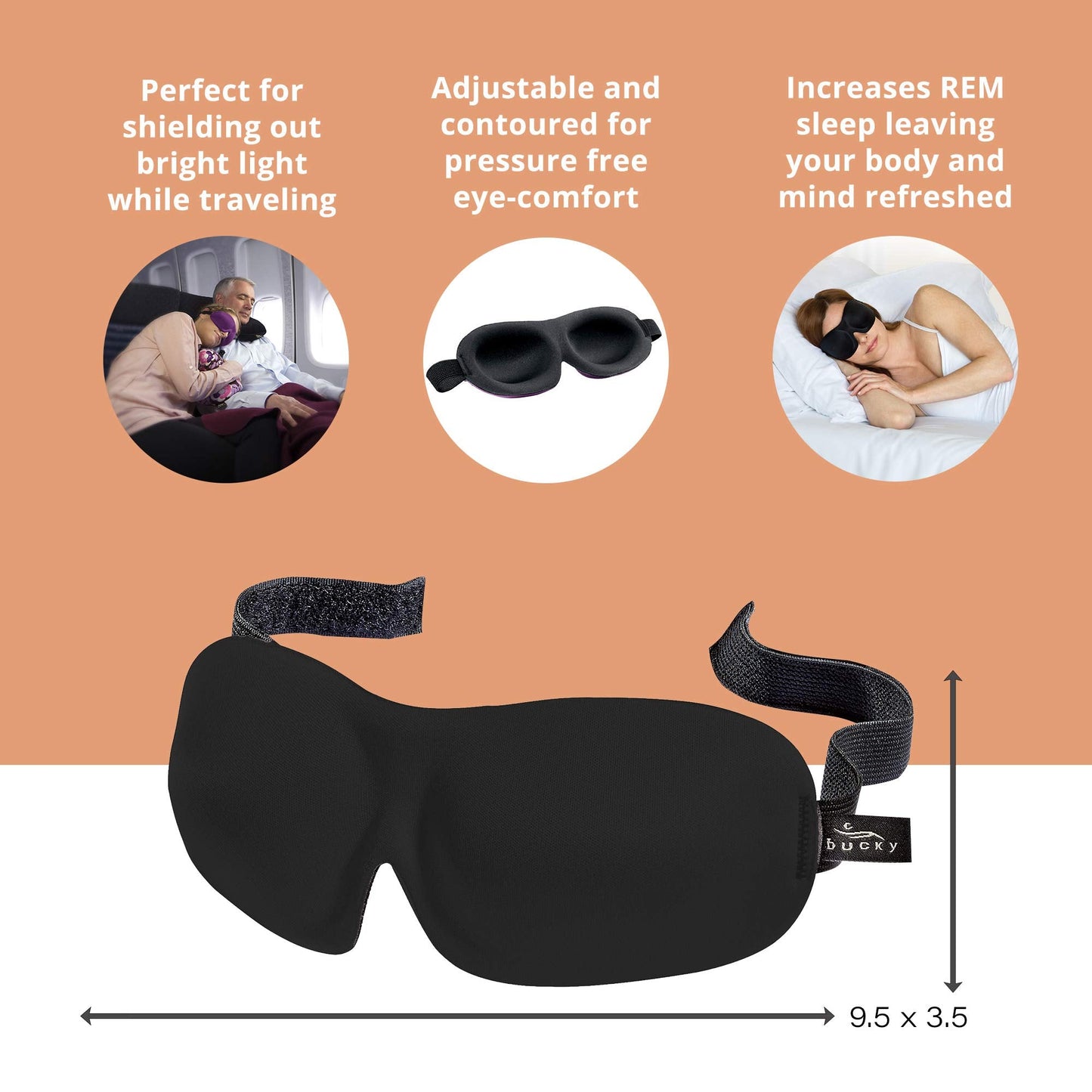 Bucky 40 Blinks No Pressure Printed Eye Mask for Travel & Sleep, Foil, One Size