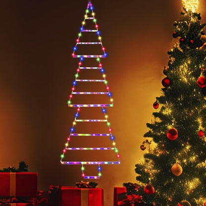 MUYUN LED Christmas Ladder Tree Lights, 4.3ft, 165 Multicolor LEDs, 8 Modes, Waterproof, Indoor/Outdoor