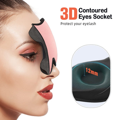 LitBear Sleep Mask for Side Sleeper Women Men, Eye Mask for Sleeping Light Blocking, 3D Contoured Cup Sleeping Mask, Soft Breathable Sleep Eye Mask with Adjustable Elastic Strap for Travel
