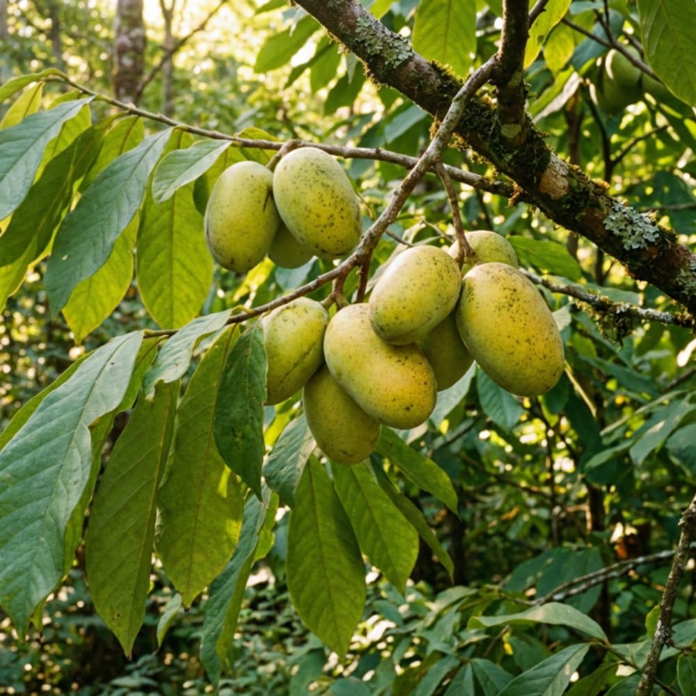 Set 2 Pawpaw Tree Live Plants, Paw Paw Bare Root Plant for Planting, Well Rooted, 8-12 Inches Tall, Sweet Fruit Tree for Garden