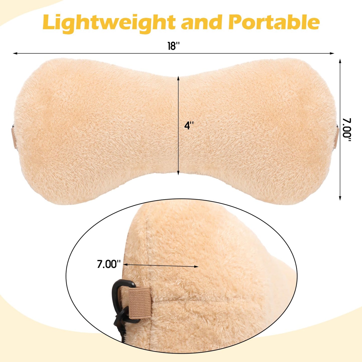 1 Pc Neck Pillow for Recliner Headrest Pillow Bone Shaped Chair Plush with Adjustable Strap Neck Support and Pain Relief Curve Head Cushion for Car Travel Airplane (Grey)