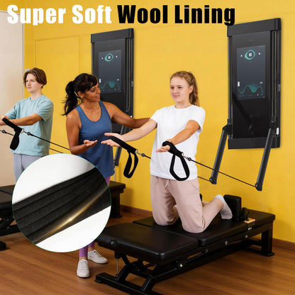 Pilates Loops Compatible with Tonal Smart Home Gym, Double Loop Soft Lined Pilates Straps with T Lock Adapter, W/Snap Hooks, D-Ring Straps for Home Gym & Yoga Workout Accessories (2Pcs)