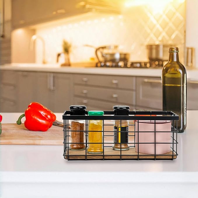 TIEYIPIN Black Metal Wire Storage Baskets