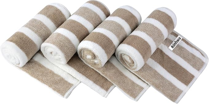 KinHwa Microfiber Hand Towels for Bathroom Soft and Absorbent Face Towels Brown