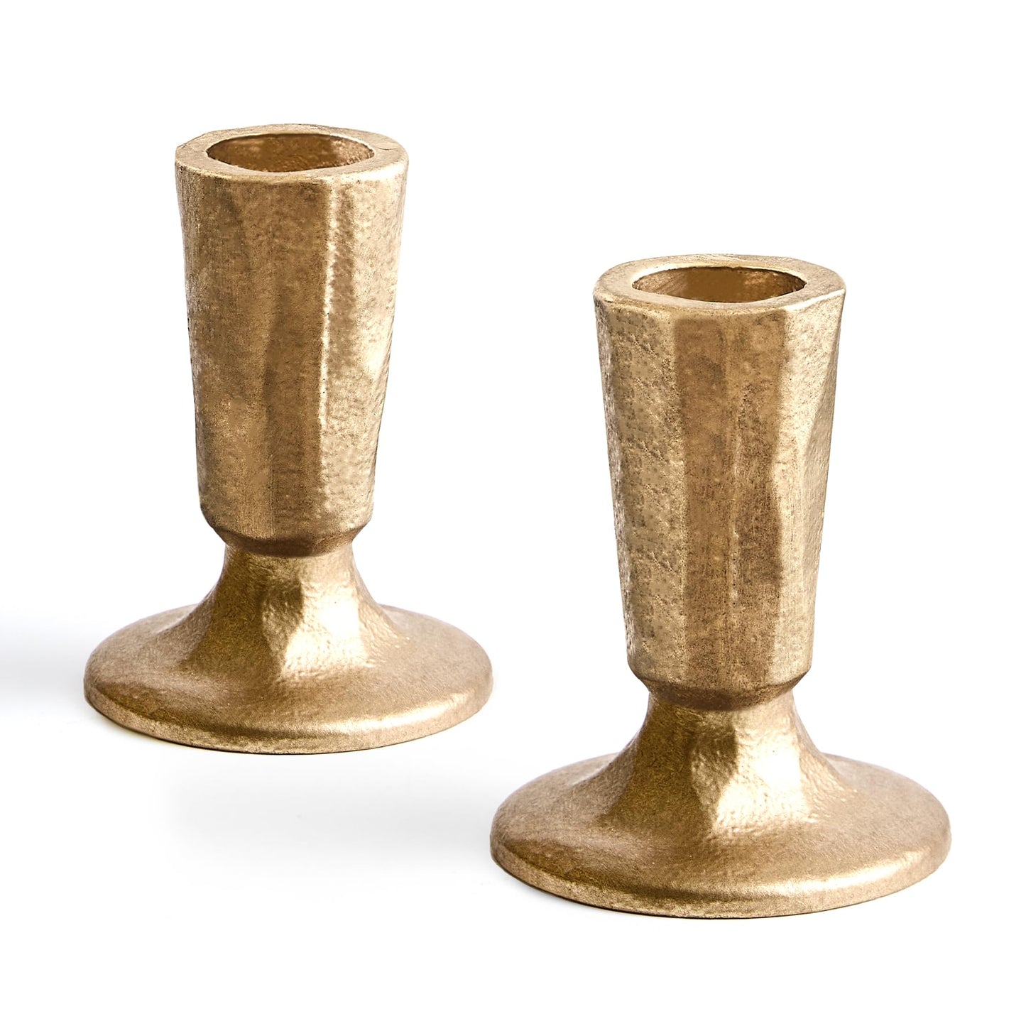 Cast Iron Taper Candle Holder Set of 2, Antique Brass Candlestick Holders Decorative Candle Stand, Tapered Candle Holders Tall Set for Wedding, Holiday, Home Decor, Christmas Decoration (Gold)