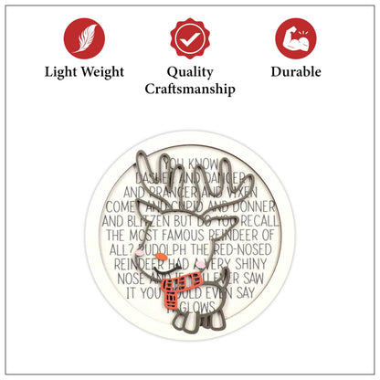 Living Legacy Reindeer QR Code – Wooden Ornament with QR Code, Custom Memory Ornament – Personalized Wooden, Hanging Christmas Ornament – Christmas Tree Decoration & Gift