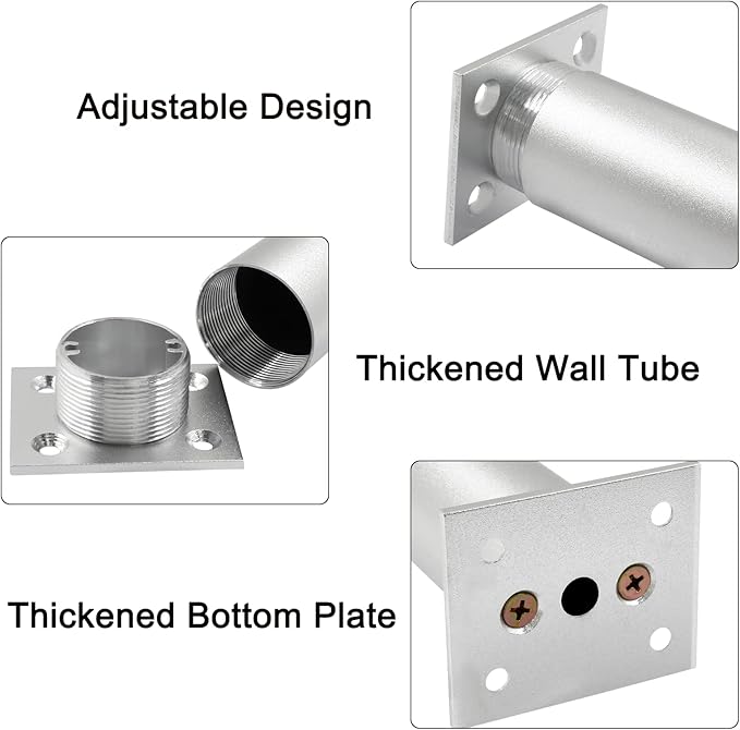 Set of 4 Aluminum Alloy Furniture Legs 3 Inch Height, 1.5 Inch Diameter