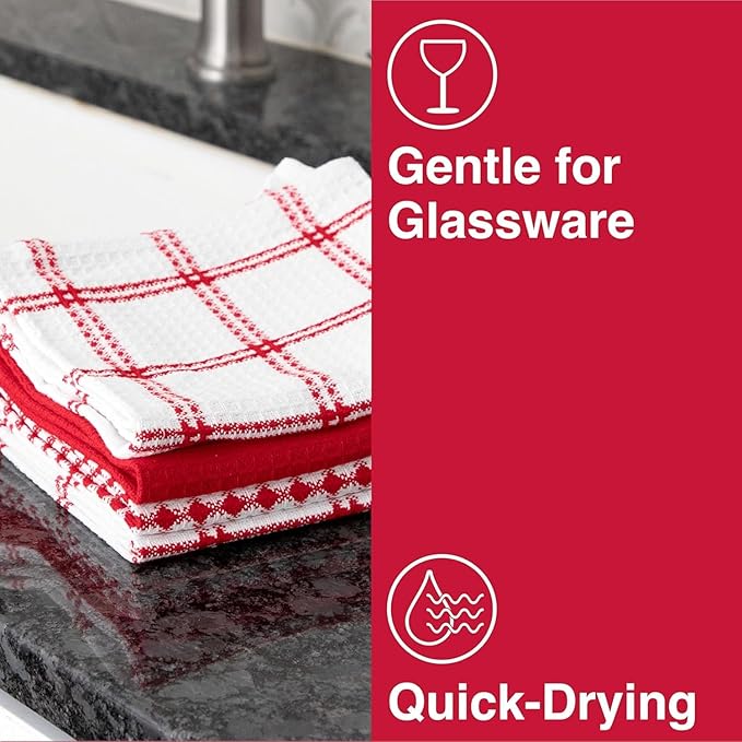 T-Fal Premium Waffle Dish Cloths: Highly Absorbent, Super Soft Long Lasting