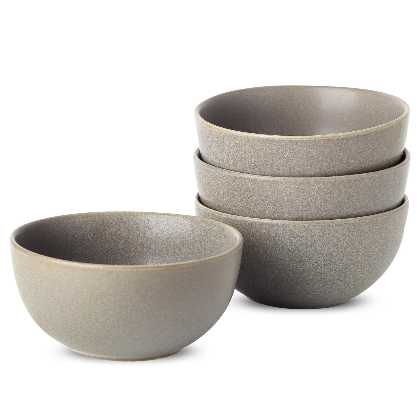 Tikooere Cereal Bowls Set of 4, 24 oz Ceramic Bowls for Kitchen, Stoneware Soup Bowls for Salad, Ramen, Snack, Dessert, Unique Housewarming Gift, Dishwasher Microwave Safe, Matte Gray
