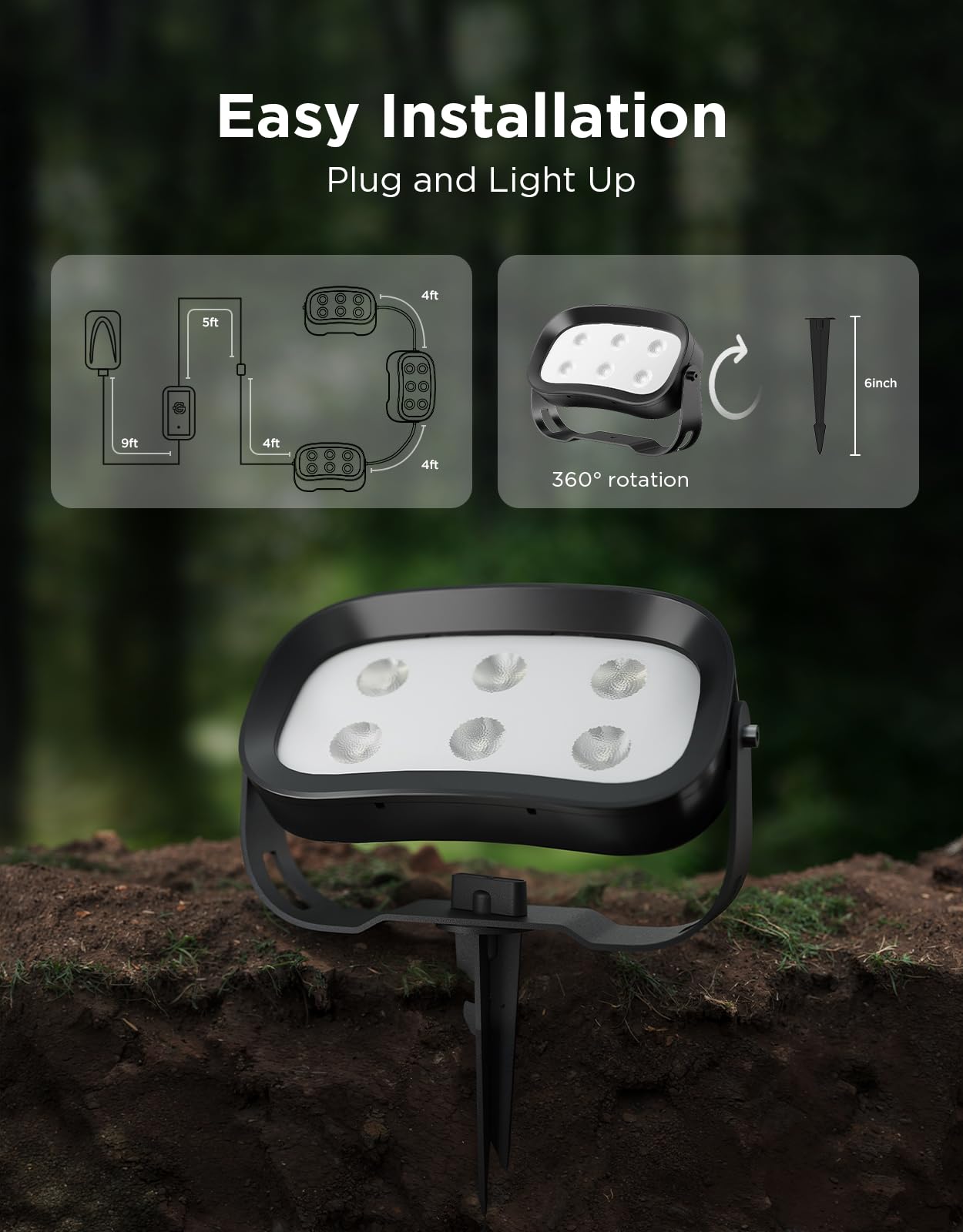 Govee Outdoor Tree Lights 3-Pack, RGBWIC LED Landscape Lighting, Outdoor Lights for Yard Garden Patio, 66 Scene Modes for Holiday Party and Event, App Control, Google Assistant, Matter