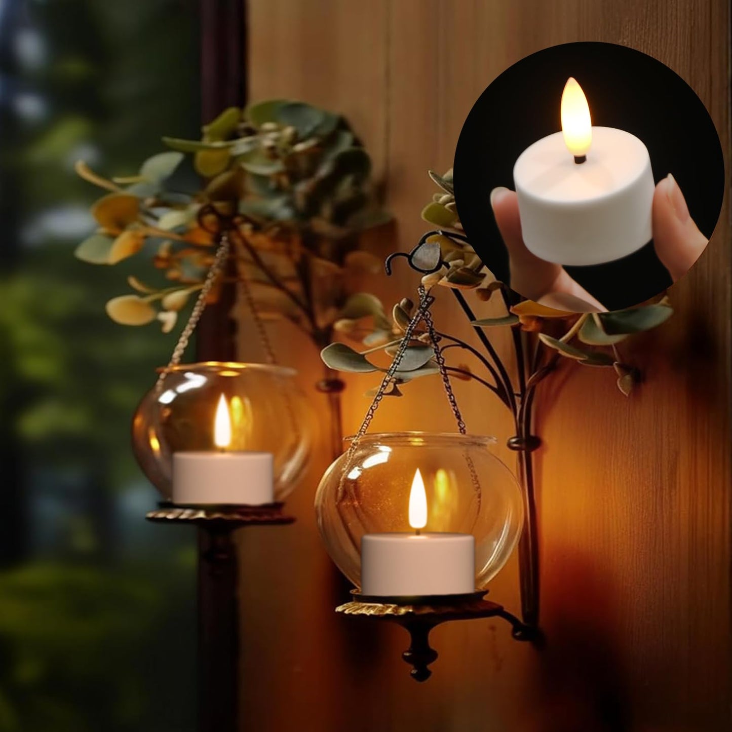 Wondise Rechargeable Tea Lights with Remote and Timer, 12 PCS Battery Operated 3D Wick Flickering Flameless Candles with Charging Base for Halloween Christmas Decor(1.6" x 1.9")
