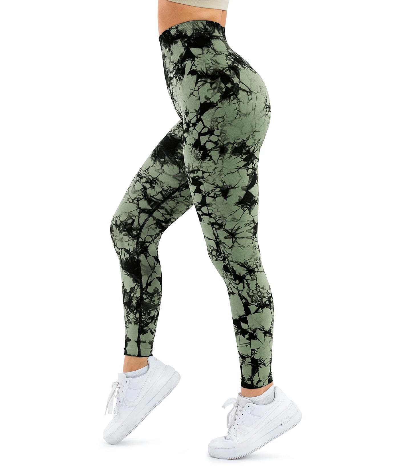 A AGROSTE Women Seamless Workout Leggings with Pockets Scrunch Butt Lifting Gym Leggings High Waisted Yoga Pants