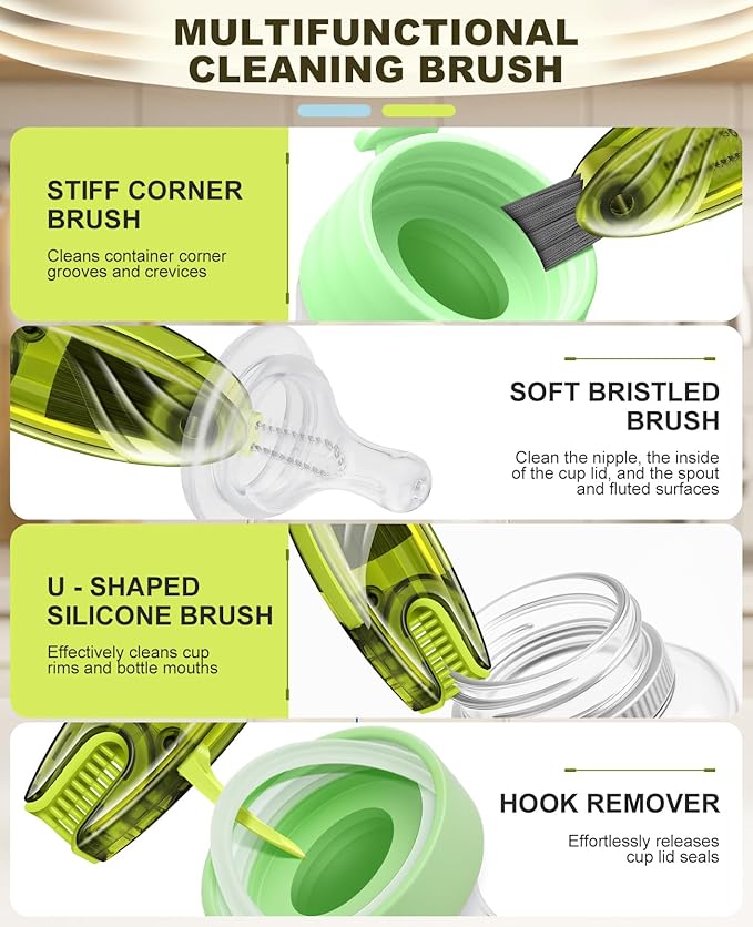 4 in 1 Cup Lid Gap Cleaning Brush Set 2 Pcs