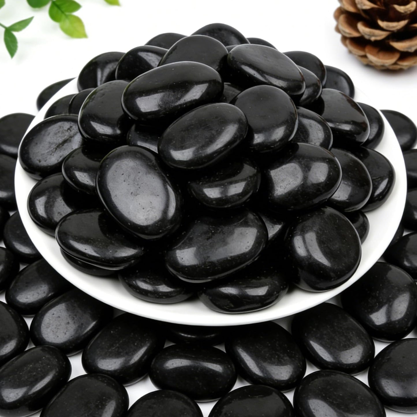Mengdewei 18 lbs Black River Rocks for Landscaping, 2-3 Inch Polished Pebbles for Garden, Decorative Stones for Plants, Succulents, Aquarium, Fish Tank, Outdoor Yard Walkways & Paving