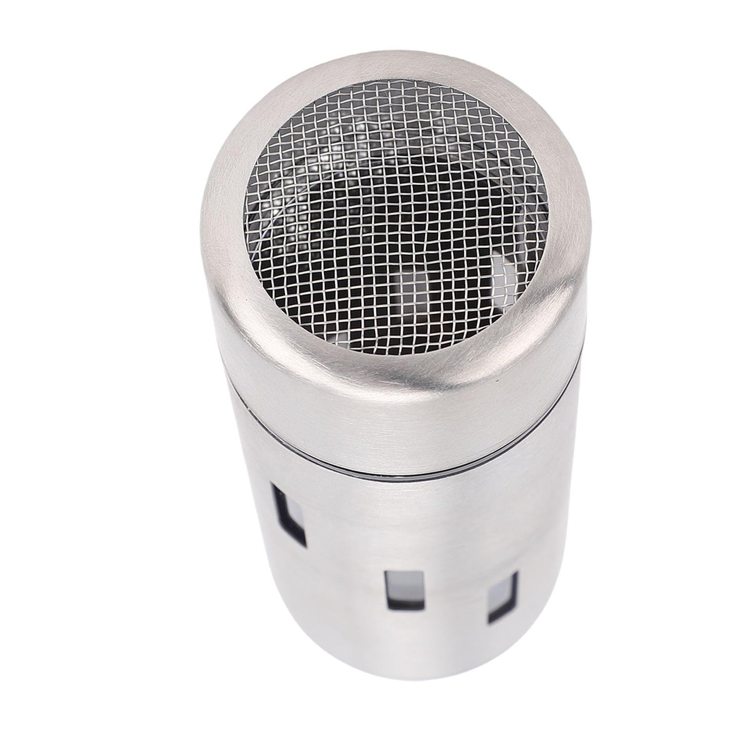 Focket Salt Shaker, 304 Stainless Steel Rust Proof Multifunctional Condiment Shaker, Seasoning with Airtight Lid for Kitchen Cooking Grilling Picnic (Mesh Holes)