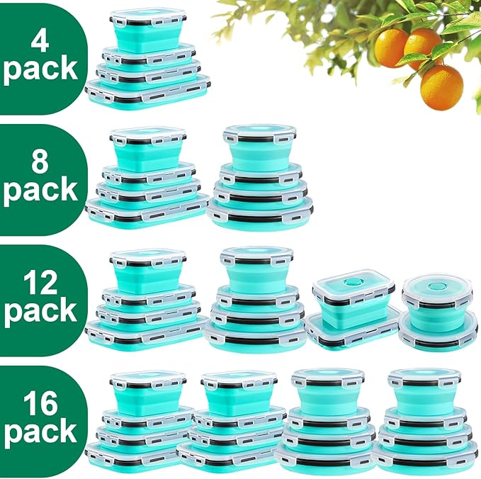 Sudaya 16 Pack Collapsible Food Storage Containers
