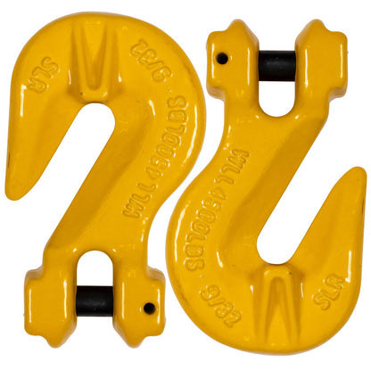 US Cargo Control 9/32 Inch Clevis Grab Hooks (2-Pack), G80 Chain Hooks, 3,500 LBS Working Load Limit, Chain Clevis Hooks for Lifting, Hauling, Towing, Trailers, & Chain Binders