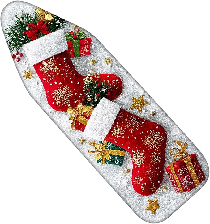 Nuxovilar Ironing Board Cover Winter Stockings Pattern Polyester 15x54 Inches