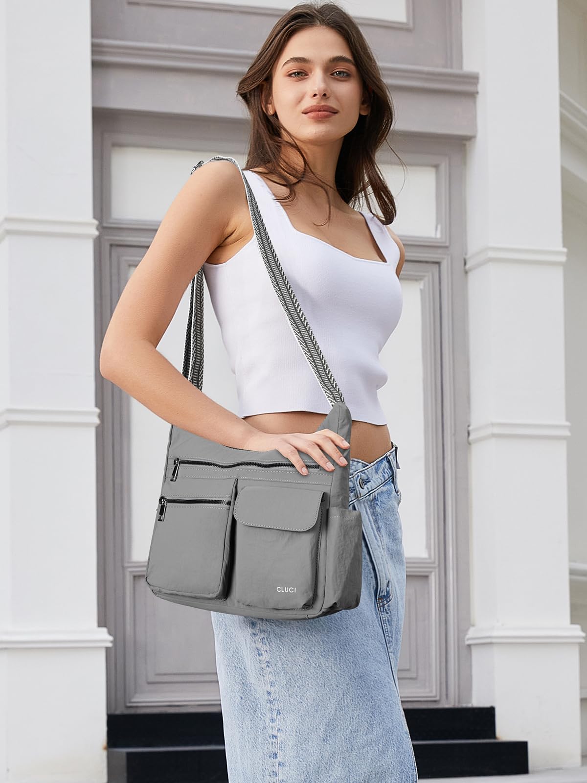 CLUCI Travel Purses for Women, Waterproof Nylon Crossbody Bags for Woman Trendy, Anti Theft Shoulder Handbags for Ladies