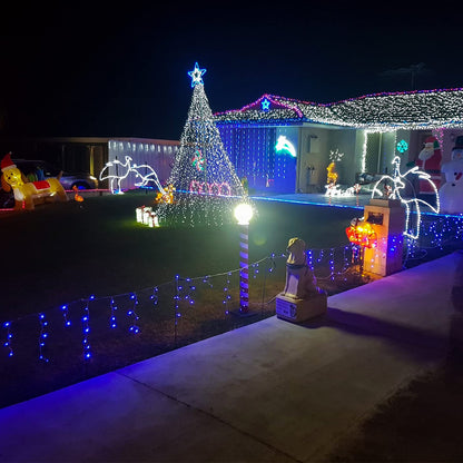Icicle Christmas Lights Outdoor, 132ft 1280 LED Icicle Lights for Outside, Plug in Twinkle Lights Indoor with 8 Modes Timer Waterproof for House Holiday Decor Wedding Christmas Decorations, Blue