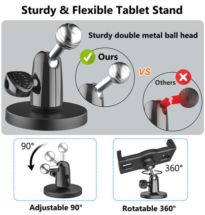 YOOZ Magnetic Tablet Mount for Metal Surface [Powerful Magnet & Portable] Magnet Tablet Holder for Golf Cart/Gym/Warehouse for iPad Pro Air Mini, Galaxy Tab, 4-12.9" Phones & Tablets