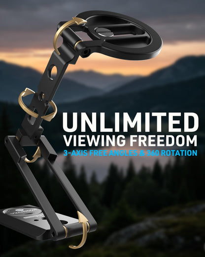 MOSENVKA 2-in-1 Magnetic Phone Mount & Action Camera Stand, N52 Magnet for Gym | Foldable Desk Holder Arca-Swiss & 1/4" Screw, for MagSafe iPhone, DJI Osmo Pocket 4/3, for GoPro 13/12 |Design Patented