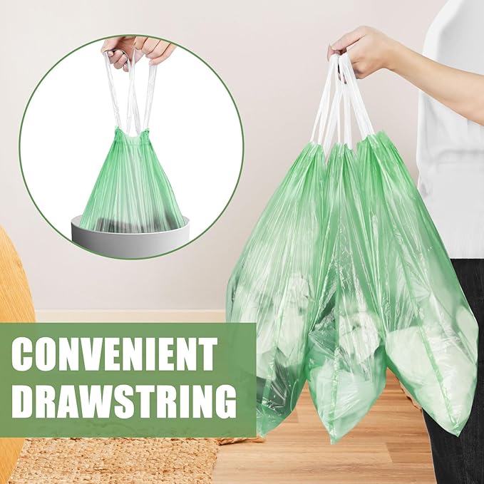 4 Gallon Trash Bags Drawstring 100 Count, JUKFITA Strong Small Garbage Bag