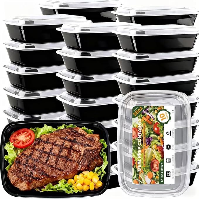 38oz 10 Pack Disposable Food Leftover Containers