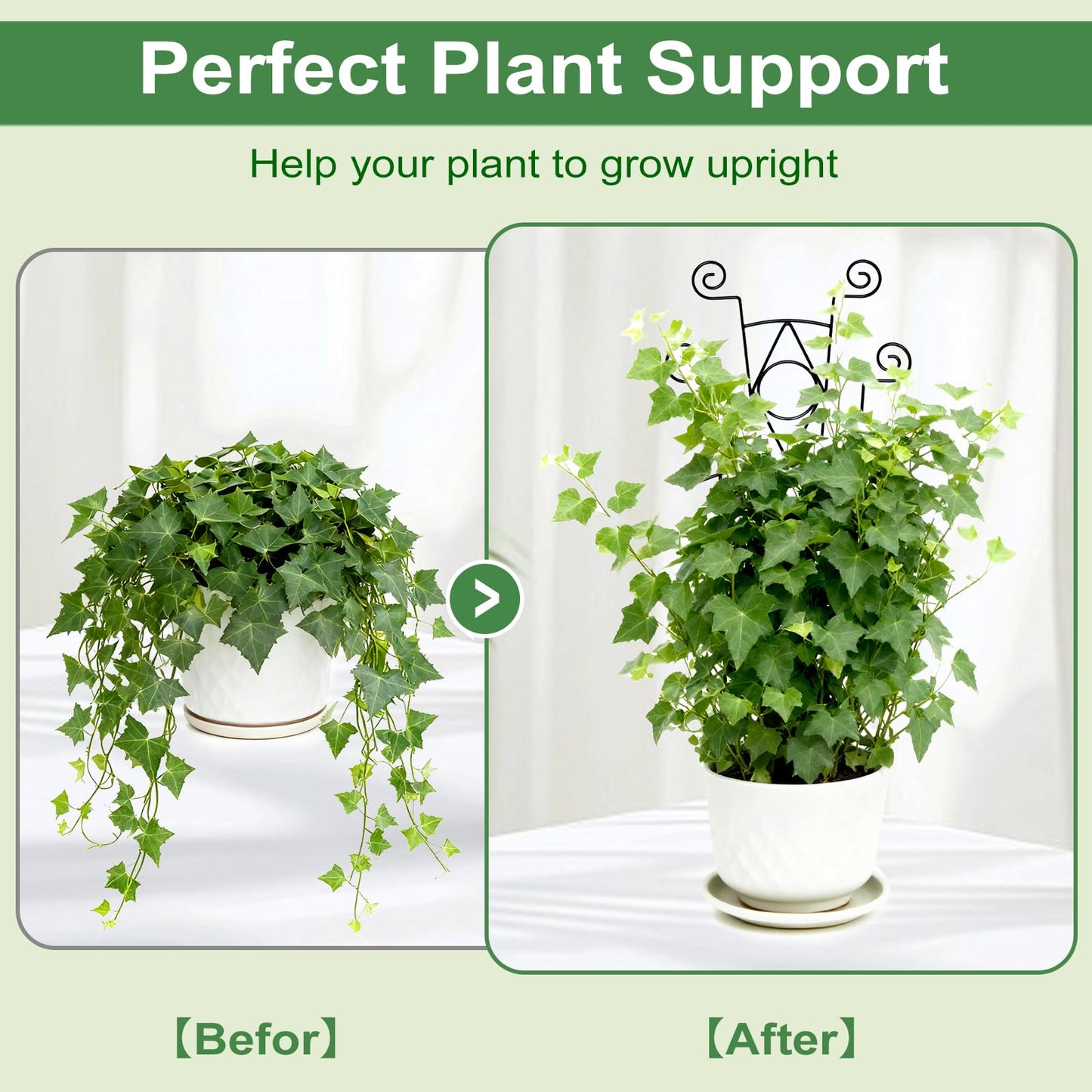Yhtpouqe Stackable Metal Trellis for Climbing Plants Outdoor & Indoor - 4 Pack Garden Trellis for Potted Plants, Rust-Resistant Plant Support Stakes for Vines, Flowers - Sturdy Plant Trellis