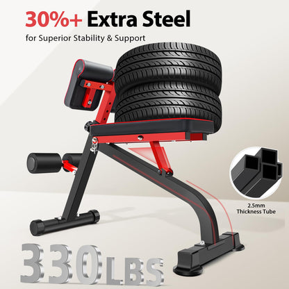 BODYWAKER Roman Chair Back Extension Bench for Glute, Hamstring and Lower Back, Hyperextension Bench, Adjustable & Foldable Weight Bench for Home Gym Strength Training (Black)