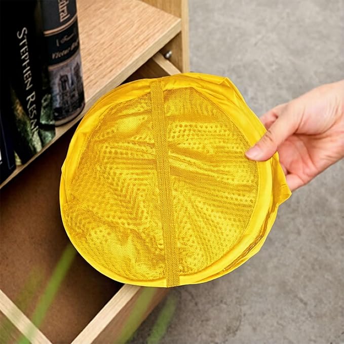 The upgraded pop-up laundry basket features a breathable side pocket mesh design