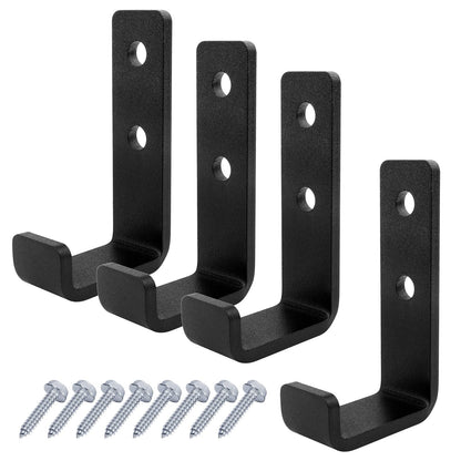 OTTFF 4 Pack 1-5/8" Heavy Duty Steel J Hook, Wall Mount Utility Hook for Garage Hanging, Black, 154 lbs Capacity