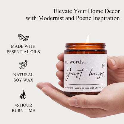 Sympathy Gifts for Loss of Loved One - No Words,Just Hugs Candle,Bereavement Gift, Condolence Gift