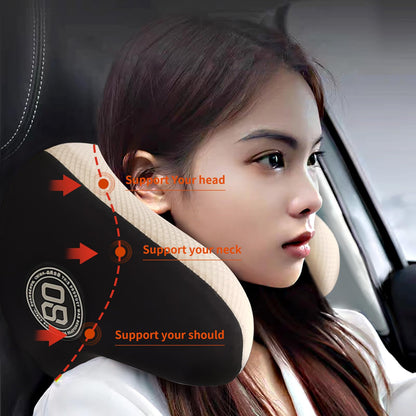 SPRFUFLY Make Relaxing Car Headrest Pillow, Car Pillow for Driving with Adjustable Strap, Breathable Removable Cover & Ergonomic Design - Softness Travel Car Neck Support Pillow(Black, 1PC)